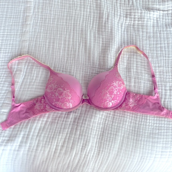 Vintage Body by Victoria Perfect Shape Bra 32D - Pink with Lace Detail - Picture 3 of 9